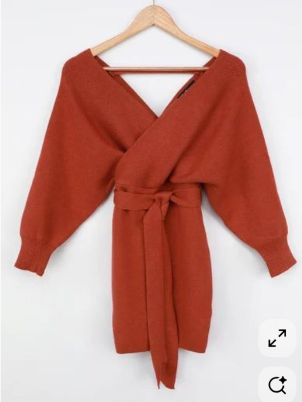 Lulus Fall into Fashion Rust Dolman Sleeve Sweater Mini Dress - XS